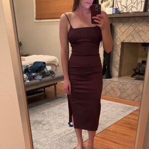 NWT Abercrombie & Fitch Burgundy Midi Dress